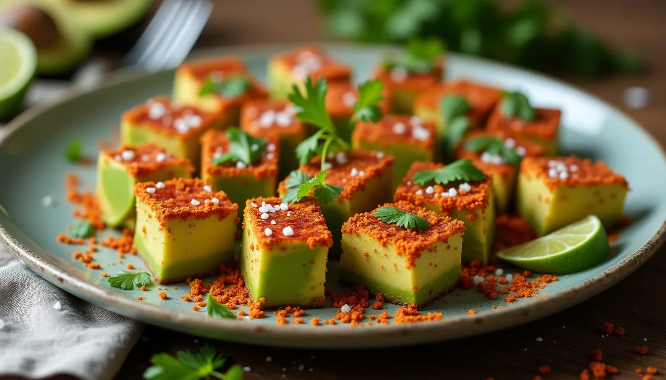 Image of Tajin-Crusted Chamoy Avocado Pickles