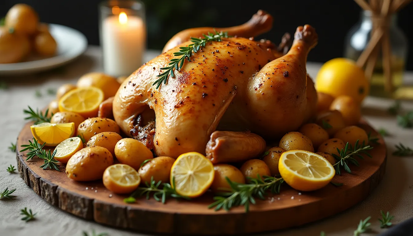 Image of Lemon Garlic Roasted Chicken