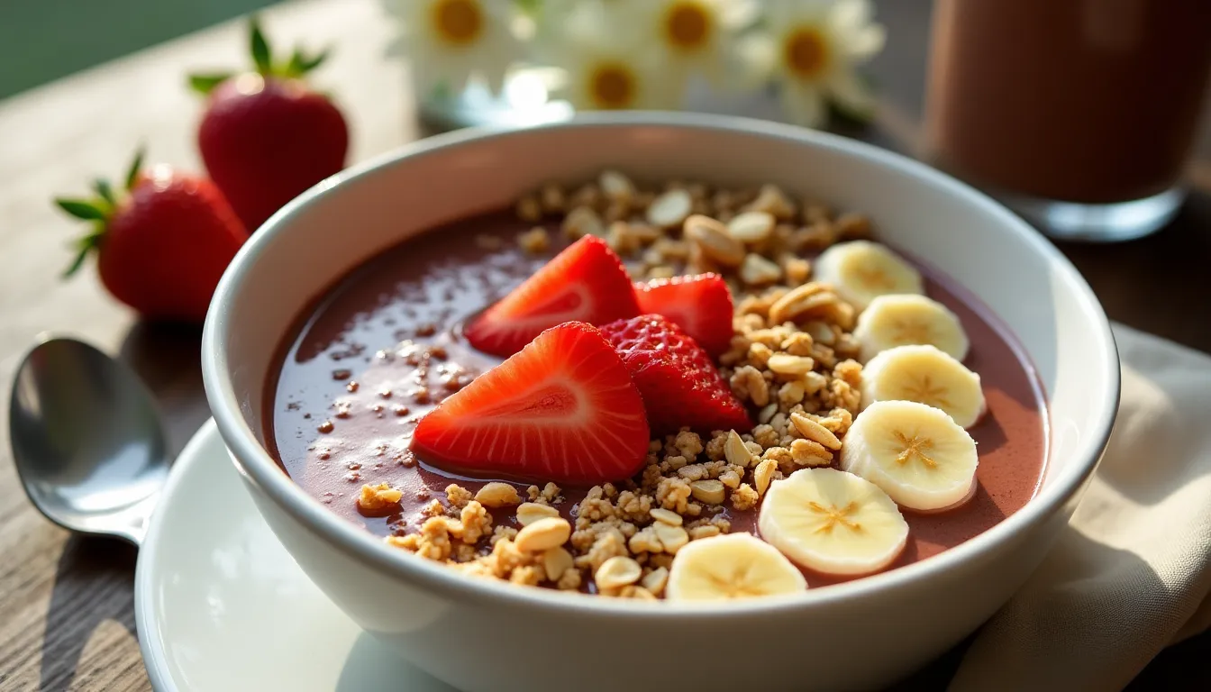 Image of Chocolate Strawberry Smoothie Bowl