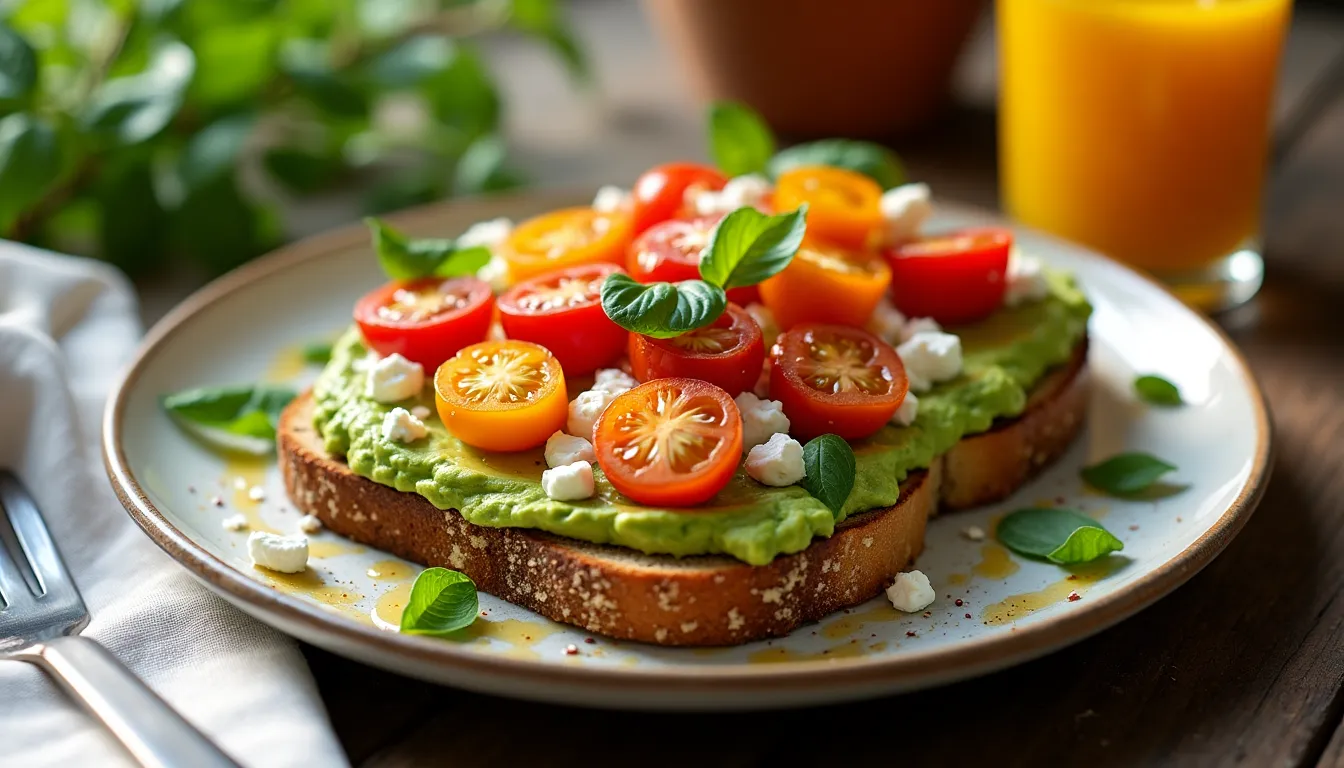 Image of Avocado Toast with Tomato and Feta