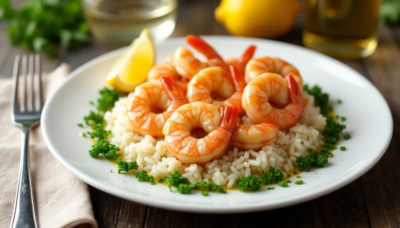 Image of Garlic Butter Shrimp and Rice