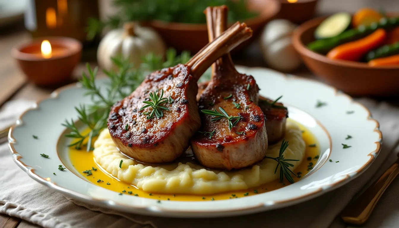 Image of Garlic Herb Roasted Lamb Chops