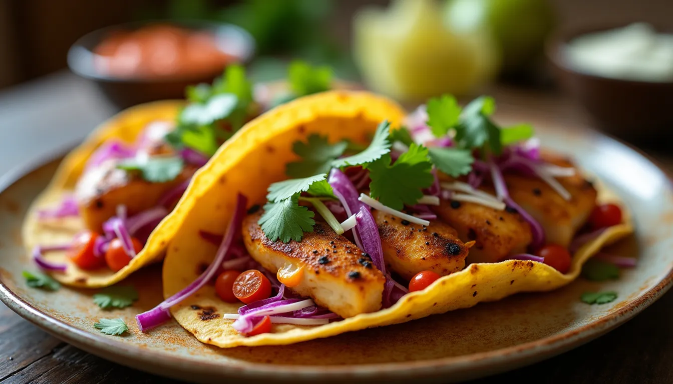 Image of Fish Tacos with Chipotle Sauce