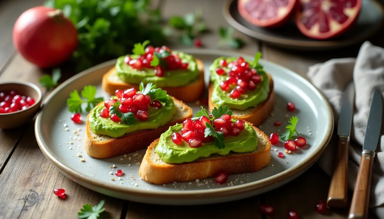 Image of Pomegranate Avocado Toast