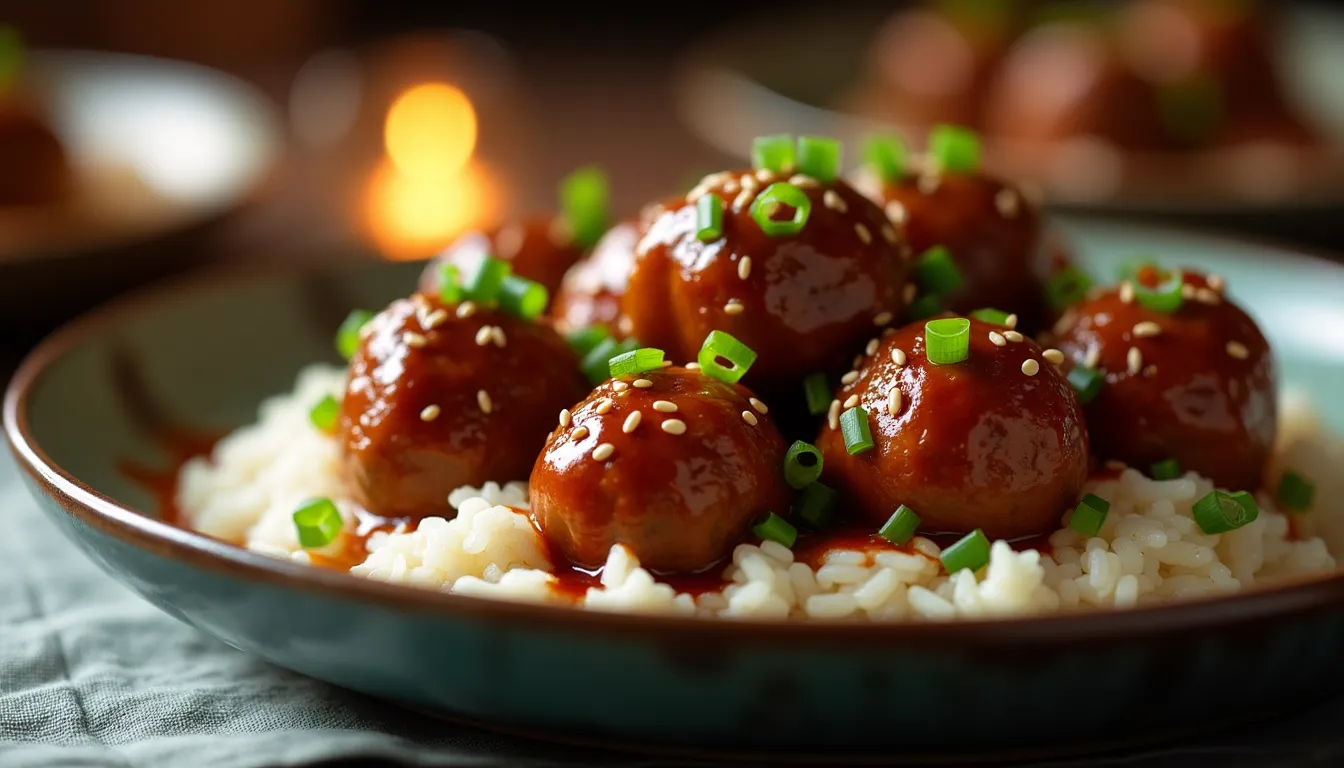 Image of Sweet and Spicy Glazed Meatballs