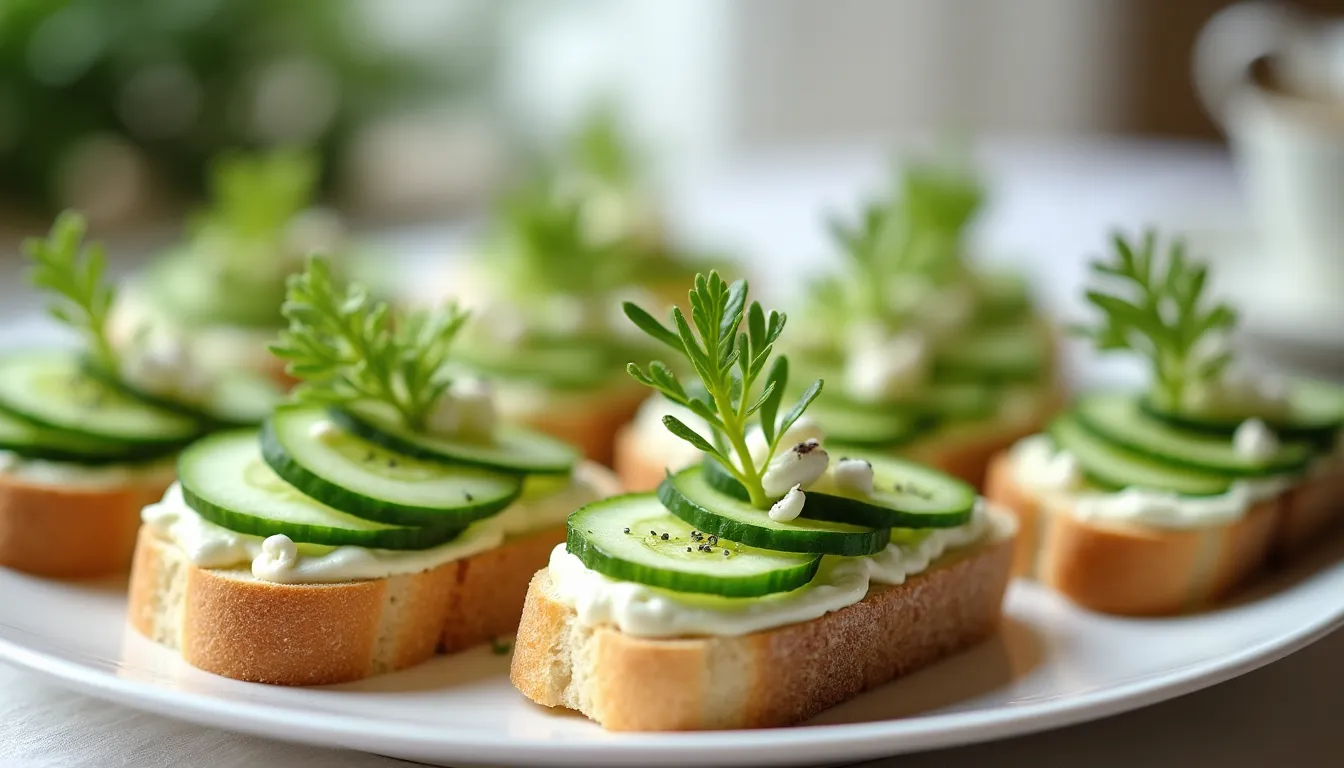 Image of Cucumber and Cream Cheese Sandwiches