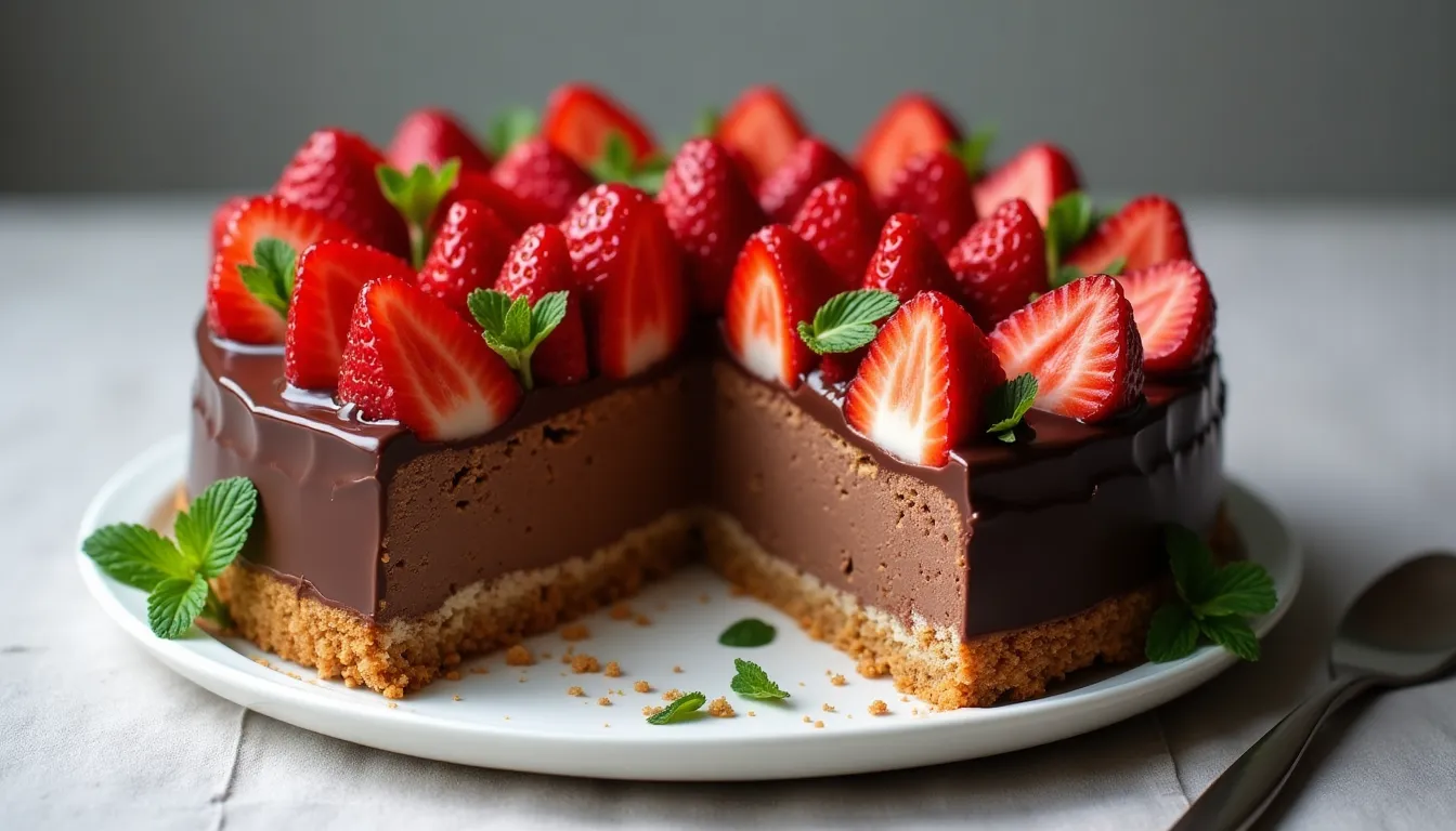 Image of Chocolate-Covered Strawberry Cheesecake