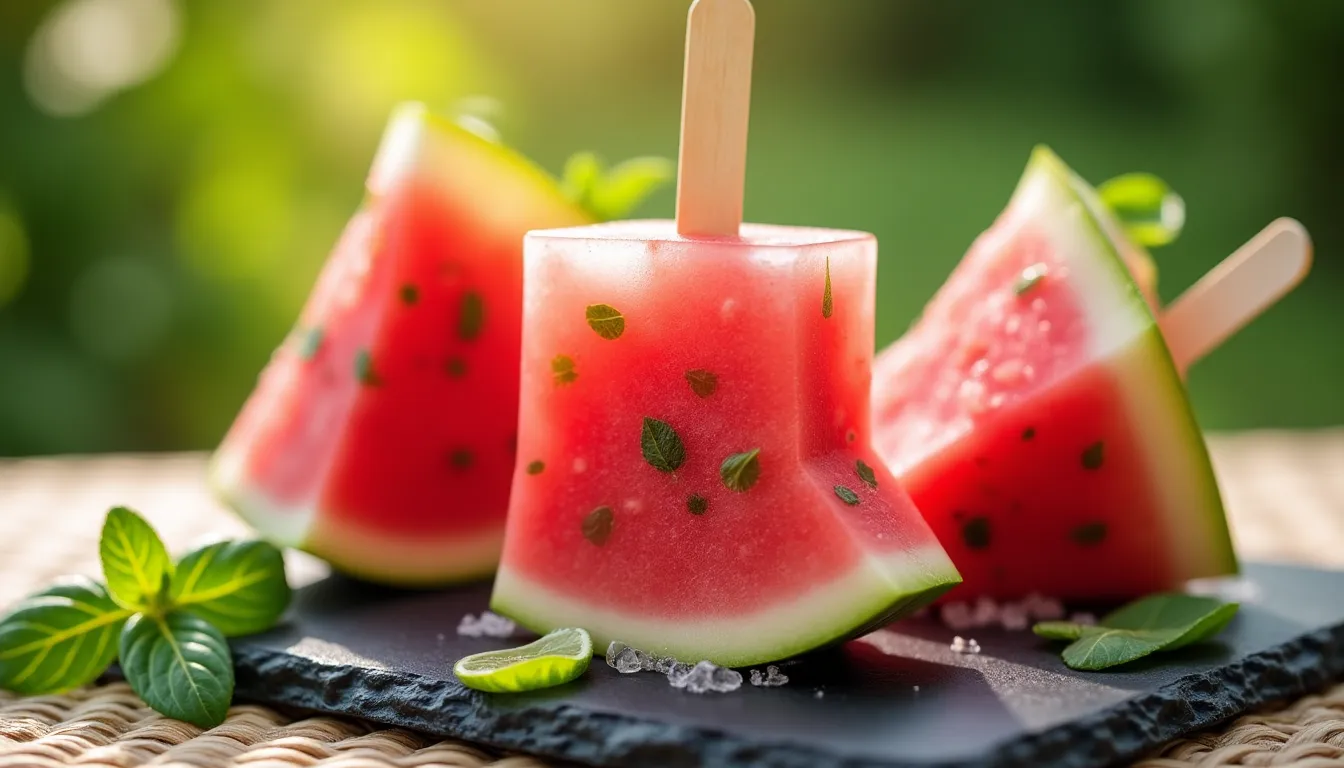 Image of Watermelon and Basil Ice Pops