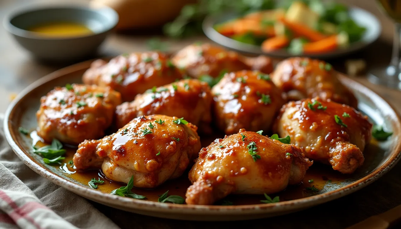 Image of Crispy Chicken Thighs with Honey Glaze