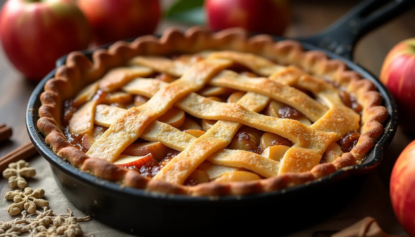 Image of Rustic Skillet Apple Pie