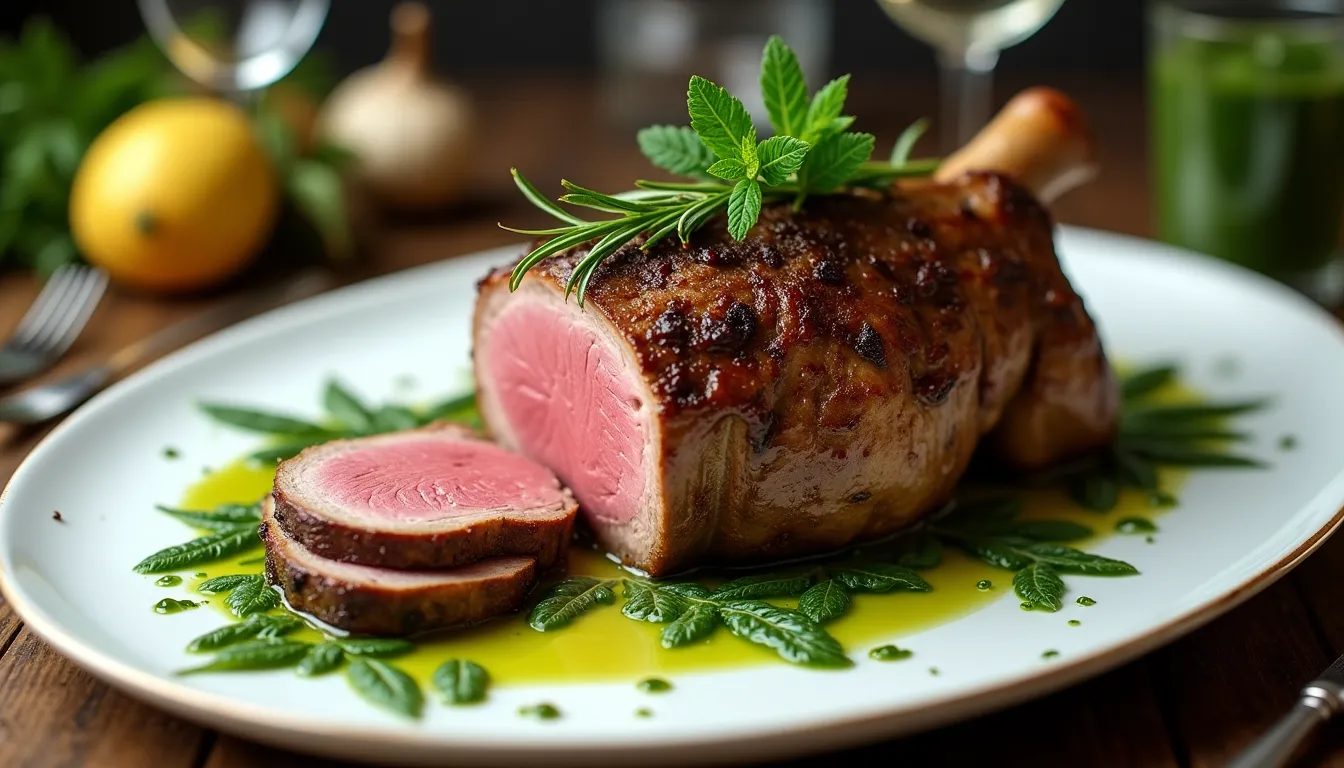 Image of Roasted Lamb with Mint Sauce