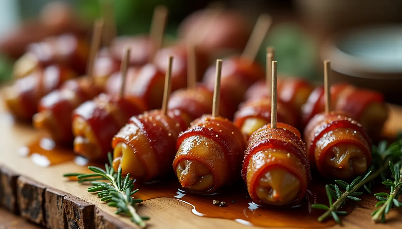 Image of Maple-Glazed Bacon-Wrapped Dates