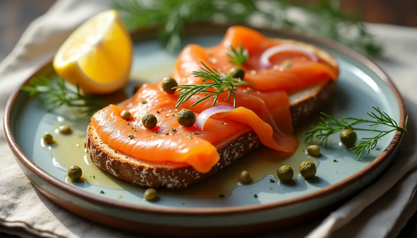 Image of Danish Rye Bread with Smoked Salmon