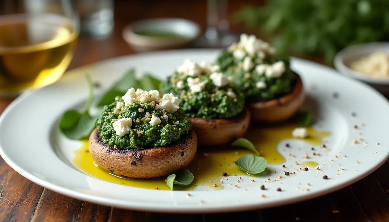 Image of Spinach and Feta Stuffed Portobello Mushrooms