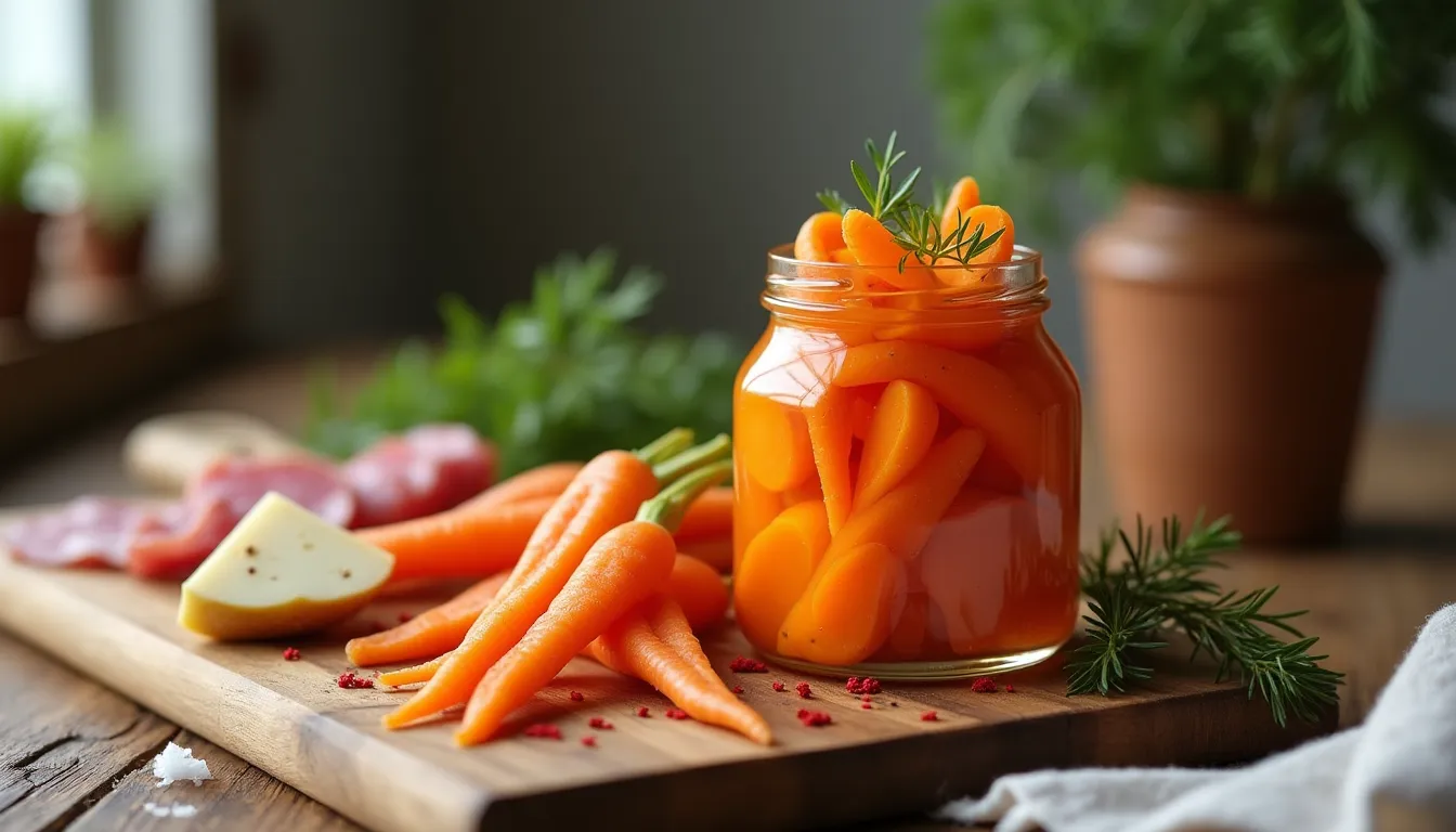 Image of Garlic Ginger Pickled Carrots