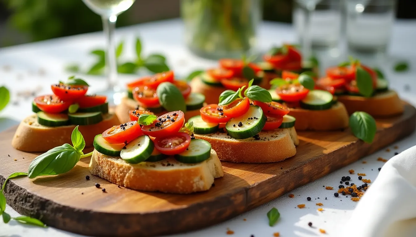 Image of Cucumber Tomato Bruschetta